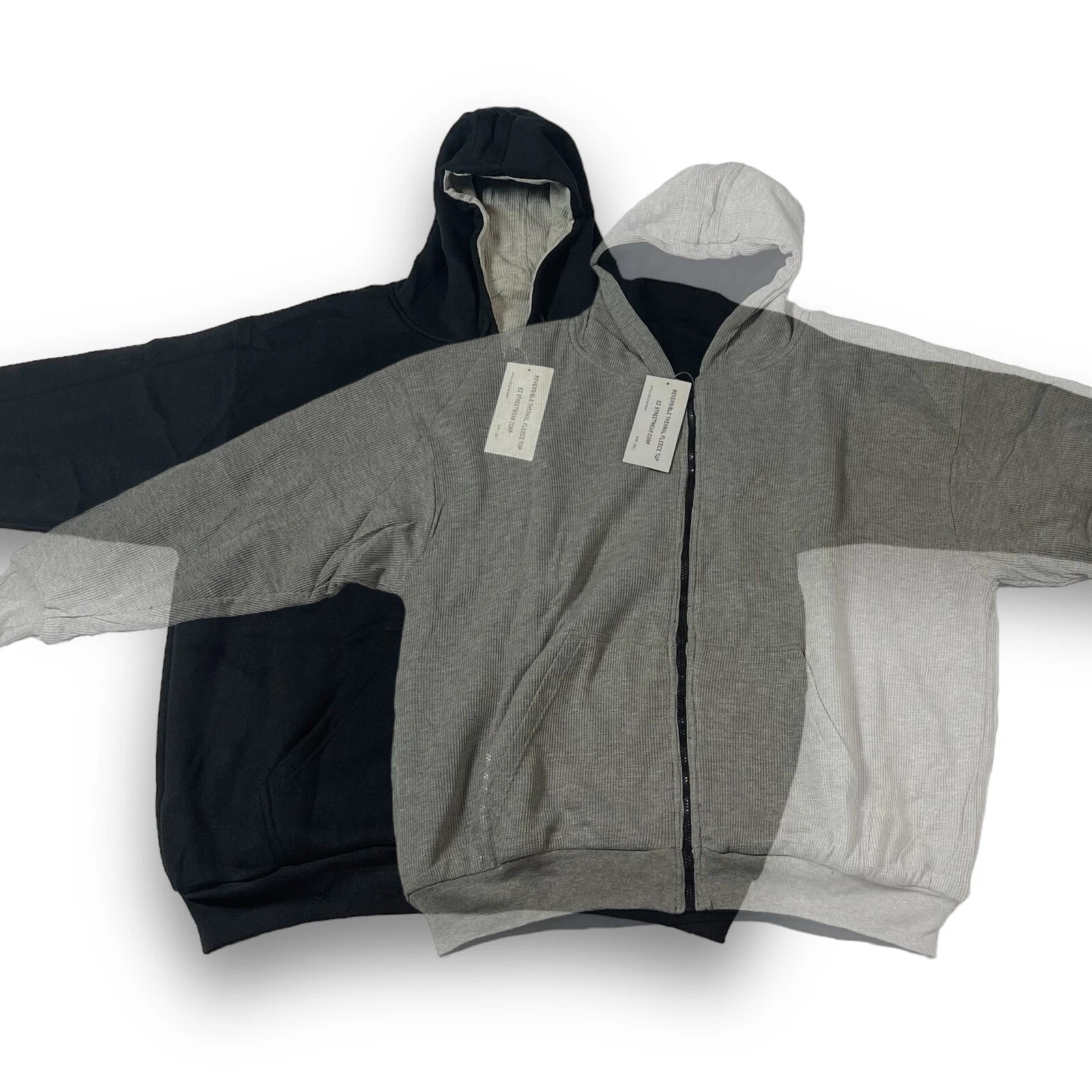 Thermal Waffle Knit Full Zip 4XL Reversible Hoodie Mens Heavywgt EZ Streetwear
Opens in a new window