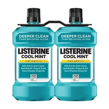 Cool Mint Listerine Antiseptic Mouthwash Oral Care and Breath Freshener 2pk/1.5L