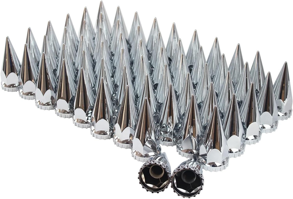 Czyopo Spike Lug Nut Covers 33mm X 4 3/4" Thread-on Spike Top ABS Chromed Lug Nut Caps For Semi Trucks Wheel (20PCS - View #5