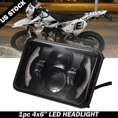 4x6'' LED Sealed Halo Headlight Lamp for Motorcycle XR250 XR400 XR650 Suzuki DRZ