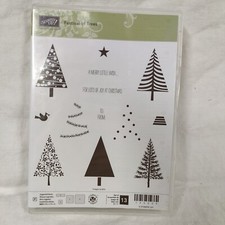 Stampin' Up FESTIVAL OF TREES Cling Stamp Set - Christmas Trees Holiday Season