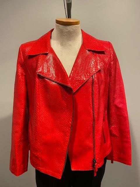 Giorgio Armani Python Jacket Red Snake Moto Jacke… - image 2