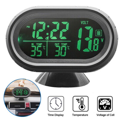 Thermometer 12V Auto LCD Digitaluhr den Außenbereich Temperatur Voltmeter Uhr
