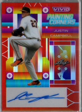 2022 Leaf Vivid Painting Corners Red #PCJC1 Justin Campbell Auto /35