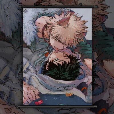 Bakugou Katsuki x Midoriya Izuku HD Print Anime Wall Poster Scroll Room