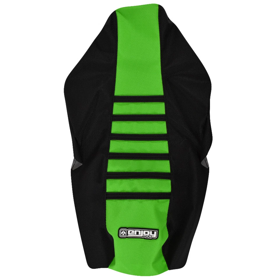 1988-2004 Kawasaki KX 500 Seat Cover BLACK SIDES / GREEN TOP / BLACK RIBS #192 - Image 2 of 3