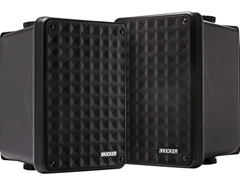 KICKER KB6B 2-Way Full Range Indoor Outdoor Speakers (Pair) Weatherproof Speaker