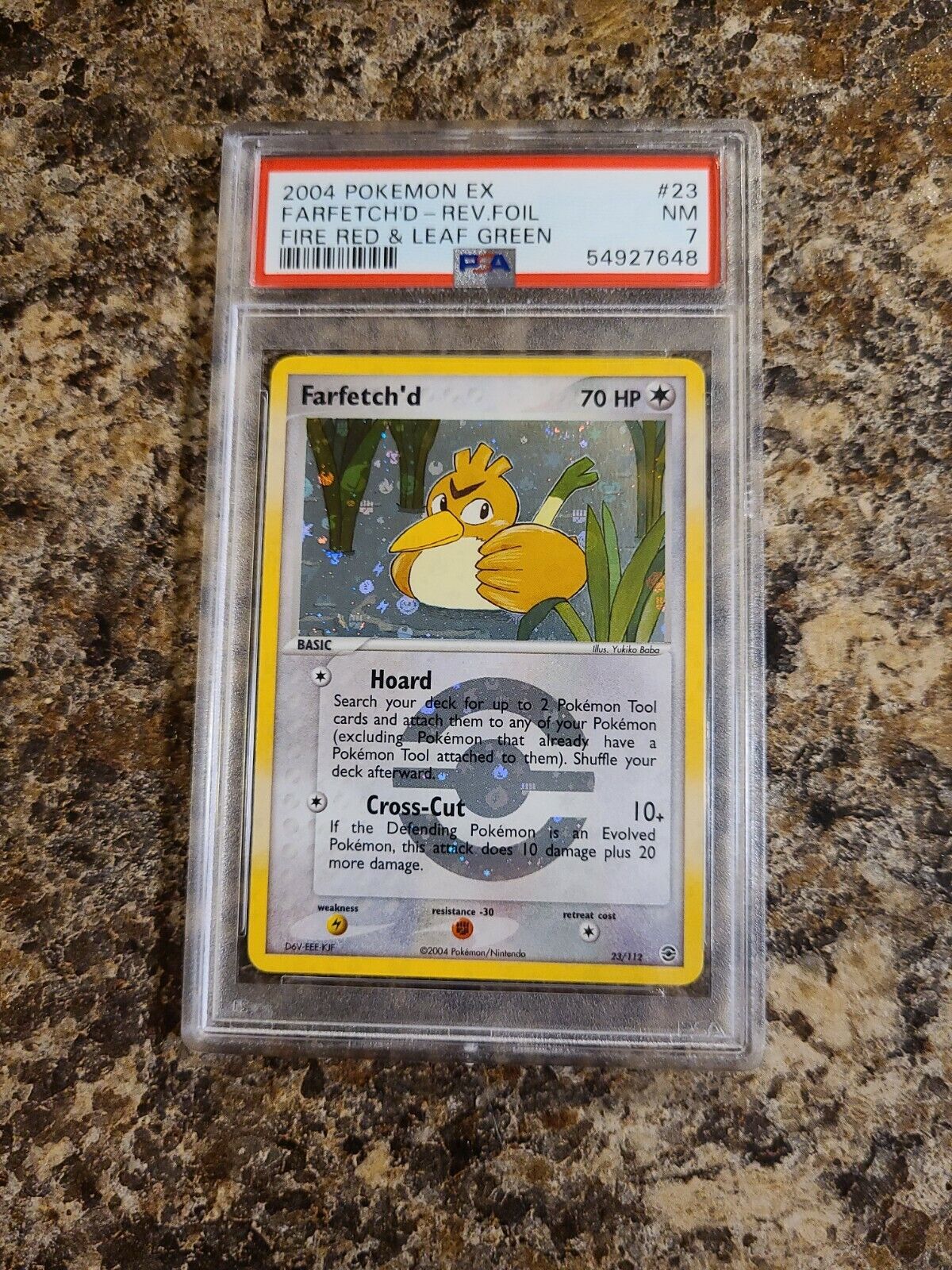 POKEMON EX Fire Red Leaf Green FARFETCH'D 23/112 Rare REVERSE HOLO FOIL PSA  8