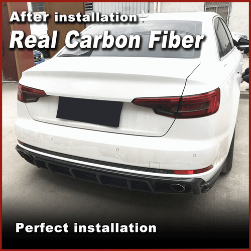 Passt für Audi A4 B9 S4 2017-2018 Diffusor Heckschürze Heckdiffusor Mit Splitter - Picture 4 of 12