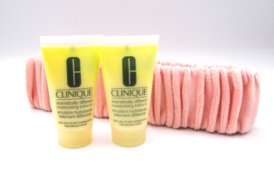 Lot/2 Cinique Dramatically Different Moisturizing Lotion + And Headbands ~