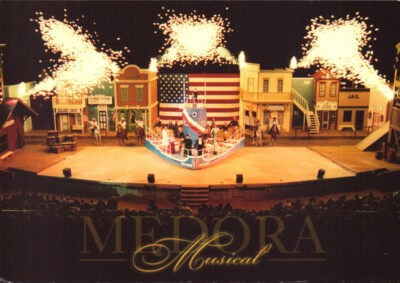 VINTAGE Postcard MEDORA MUSICAL North Dakota LOT-2 John Hinde Curteich USND25/28