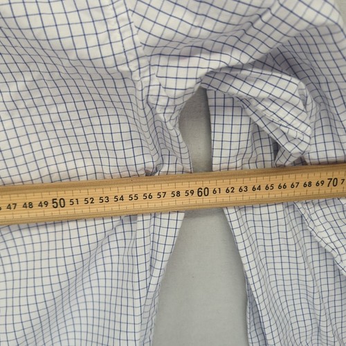 Tony Hilfiger Long Sleeve Button-up Shirt Blue Gingham Check Designer 16 Mens - Picture 15 of 15