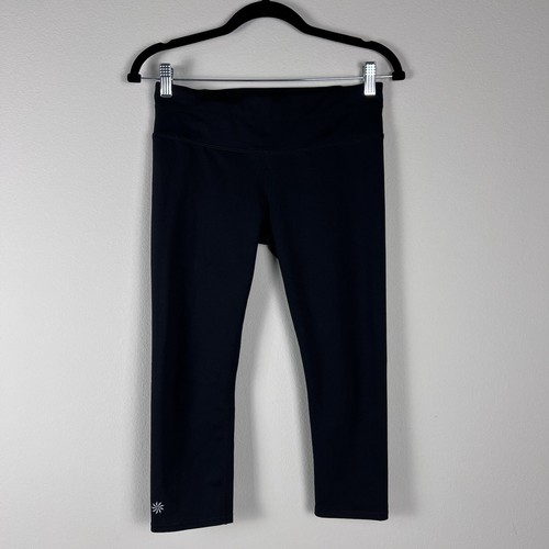 Athleta Black Sonar Capri Cropped Yoga Leggings Womens Small