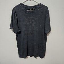 Vintage 90s Harley Davidson Faded Monochrome Black Tshirt XL USA made B2