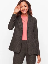 Talbots Italian Wool Blend Brown Tweed Blazer & Pants Set Size 16