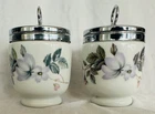 Set of 2 Vintage Royal Worcester Porcelain Egg Coddler: June Garland Pattern
