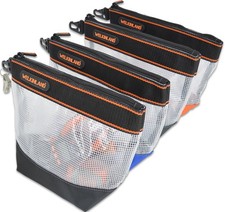 10-Inch Clear Tool Pouch Organizer - 4 Pcs Zipper Tool Bags