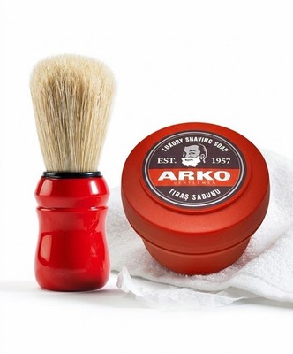New Arko Shaving Soap 150gm and Omega Shaving Boar Bristle Brush Set