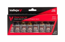 Vallejo Game Color Metallic Acrylic Paint Set 8x18ml for Miniatures Models