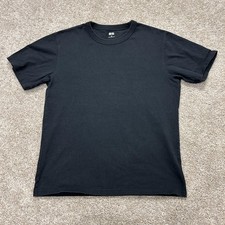 Uniqlo U Shirt Mens Medium Black Short Sleeve Solid Basic Crew Tee T-Shirt