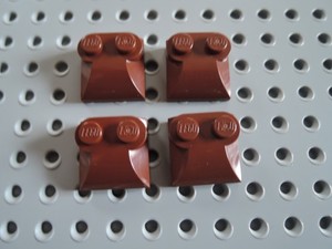 LEGO 4 x Schrägstein Motorhaube 47457 2x2 gewölbt mit Noppen rotbraun
