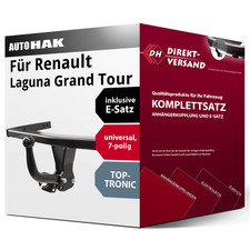 Für Laguna Grand Tour II KG (Auto Hak) Anhängerkupplung starr + E-Satz 7pol neu