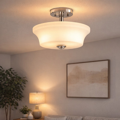 Progress Cascadia 2 Light Polished Chrome Semi Flush Mount P3644 15