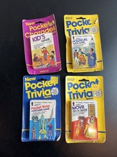 Lot 4 Vintage Pocket Trivia Game Cards NOS 80s Movies Kids Political Potpourri
