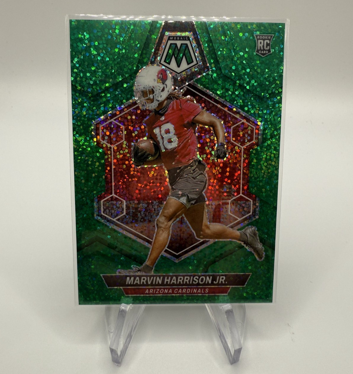 2024 Panini Mosaic Rookie RC Marvin Harrison Jr. #304 Green Sparkle /8 Cardinals