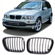 KÜHLERGRILL EINZELSTEG NIEREN GRILL PASST FÜR BMW X5 E53 99-03 GLÄZEND SCHWARZ