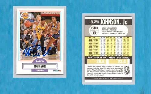 MAGIC JOHNSON AUTOGRAPHED 1990 FLEER NBA CARD