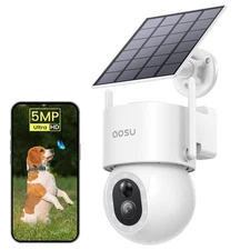 3K/5MP AOSU Solar Outdoor Security Camera Wireless, Night Vision, Auto Tracking