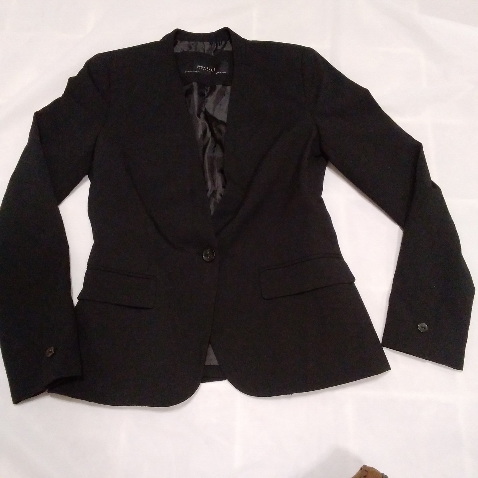 Zara Basic Collection Size 4 Blazer Jacket Black … - image 1