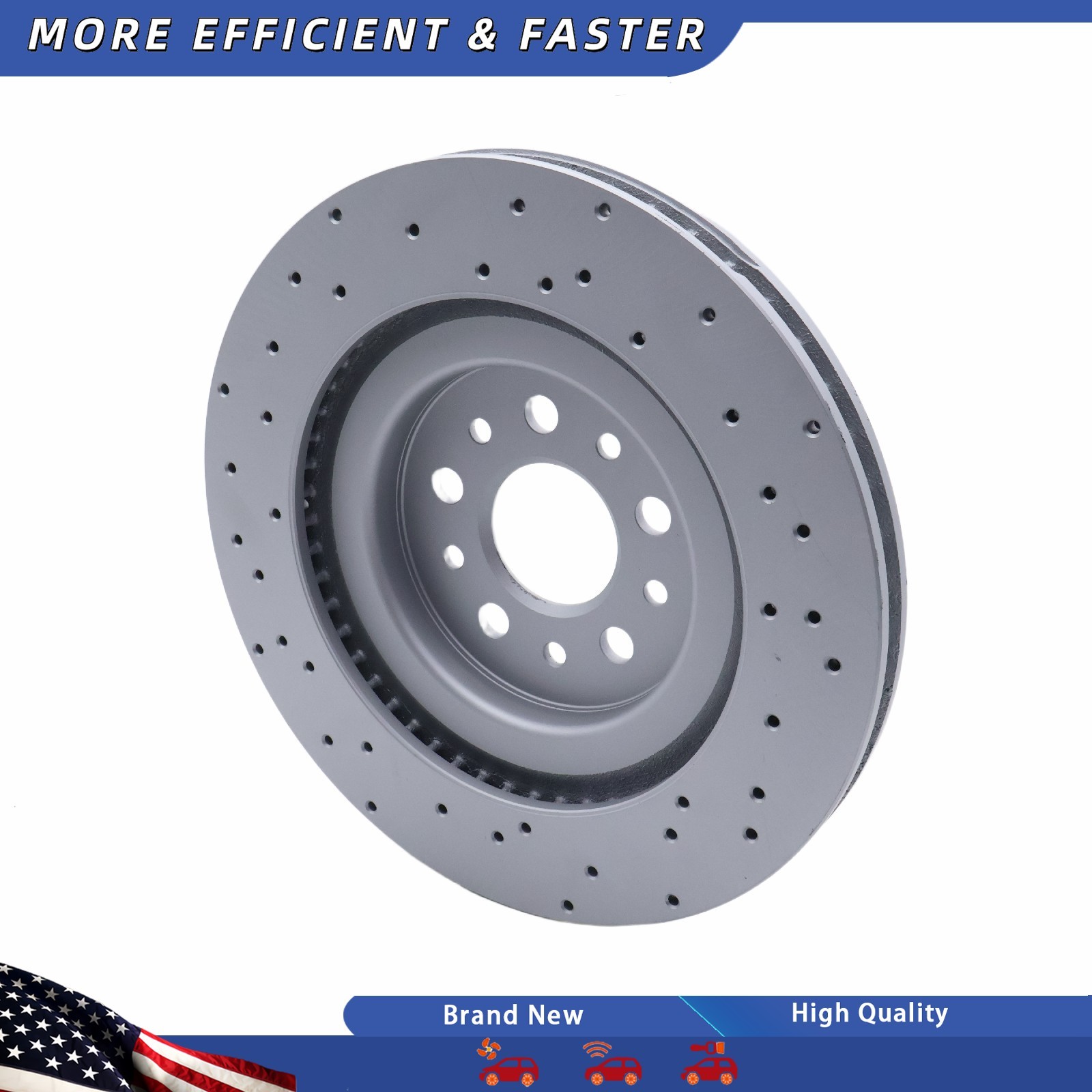 2X Rear Drilled Vent Rotors 670035019 For Maserati Ghibli Quattroporte 17-21