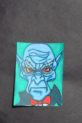 ACEO Original Art Card Evil Old Guy Horror not a print