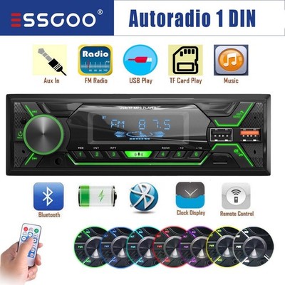 Autoradio 1 DIN MP3 Mit Bluetooth FM Freisprecheinrichtung Fernbedienung USB AUX