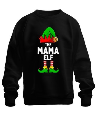 The Mama Elf Christmas Gift For Mum Funny Elf Family Unisex Sweatshirt P
