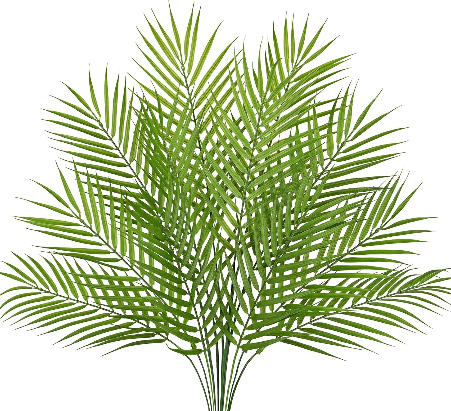 12PCS Artificial Palm Leaves Stems Tropical Faux Palm Foliage Greenery Picks Fak
