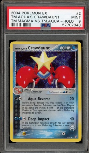 Team Aqua's Crawdaunt graded PSA 9 for sale on eBay