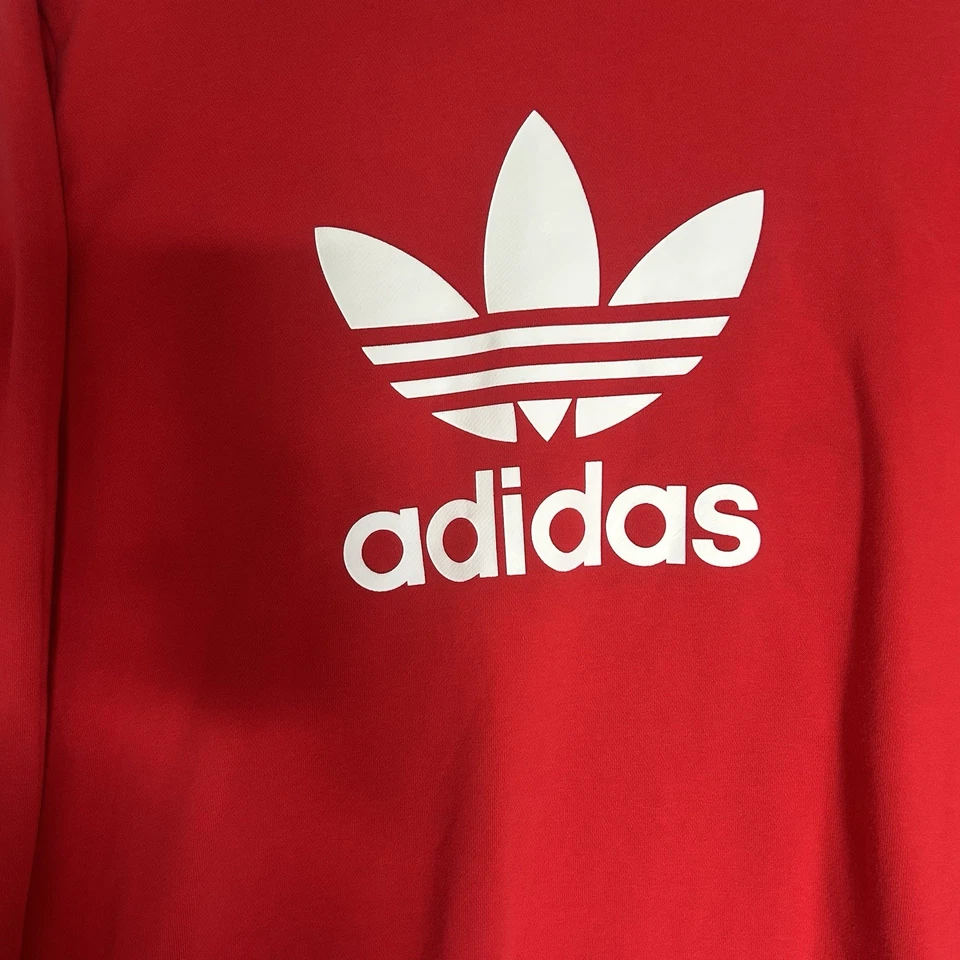 Adidas Embroidered Trefoil Crewneck Sweatshirt Red Size L - Image 2 of 4