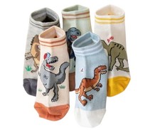5 Pairs Boys Dinosaur Socks Kids Dino Socks Soft Breathable Toddler Socks