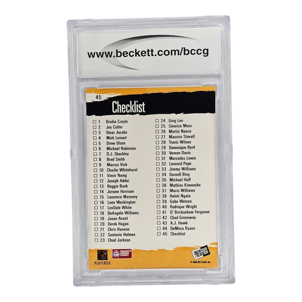 2006 Press Pass Reggie Bush #45 Checklist CL Rookie RC USC BCCG 9 - Image 2 of 2