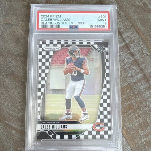 2024 Prizm Rookies Caleb Williams 301 Checker PSA 9 -acrylic clean!!