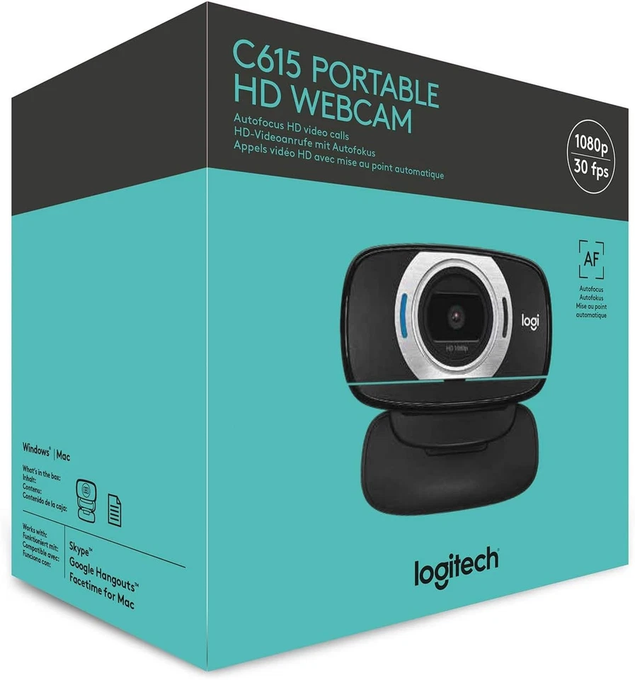 Logitech C615 Portable Webcam, Full HD 1080p/30fps, Widescreen Video Calling, Fo - Image 3 of 4