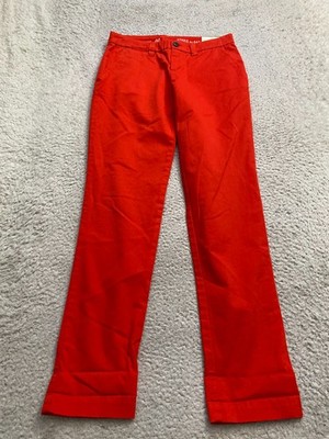 Gap Khakis Women Straight Pants Orange-Red Size 00 (27 x 30)