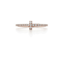 Tiffany & Co. T Diamond Wire Band Ring in Rose Gold - RRP £3,400 - Discontinued