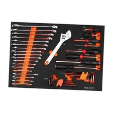 45-Piece Tool Set in Foam Storage Tray – Complete Mechanics Tool Kit 