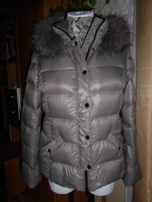 ESCADA Daunen Damen Jacke Gr.42 Taupe super leicht bequem frisch gereinigt Top