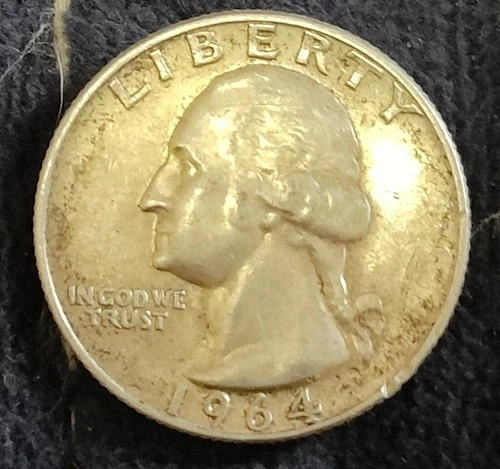 1964 Washington Quarter - 90% Silver - Philadelphia Mint - Lustrous AU/UNC