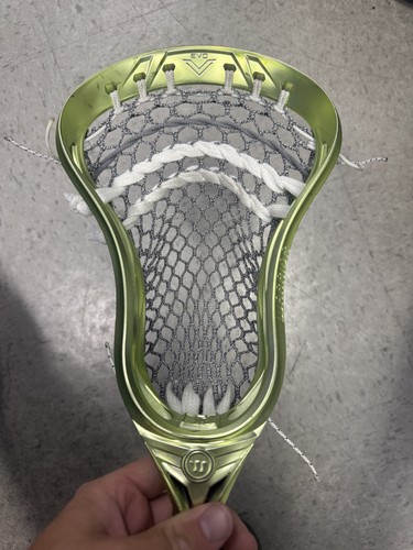 Warrior Evo V Strung Lacrosse Head Green Chrome String King Mesh